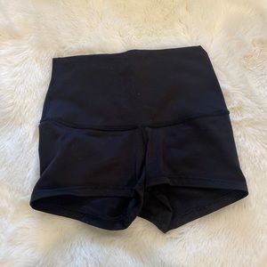 Black Lululemon yoga shorts.